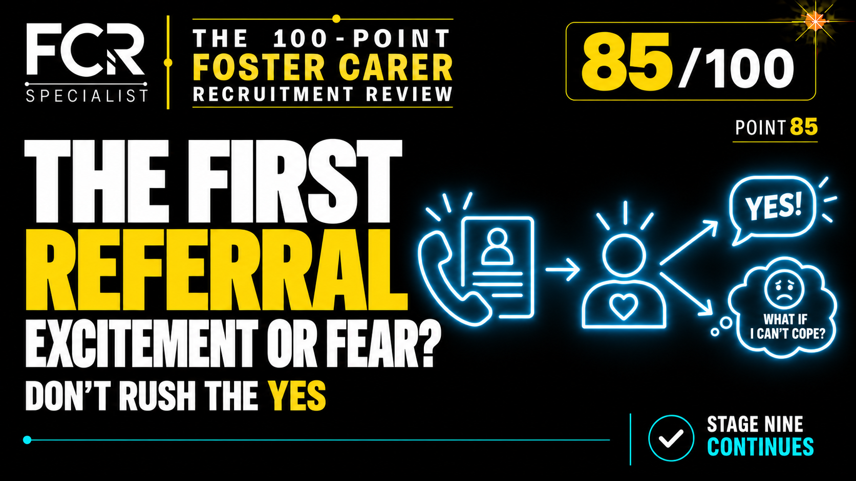 POINT 85/100 — THE FIRST REFERRAL: EXCITEMENT, FEAR AND THE PRESSURE TO SAY YES