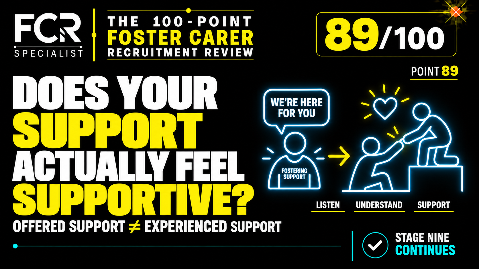POINT 89/100 — DOES YOUR SUPPORT ACTUALLY FEEL SUPPORTIVE?