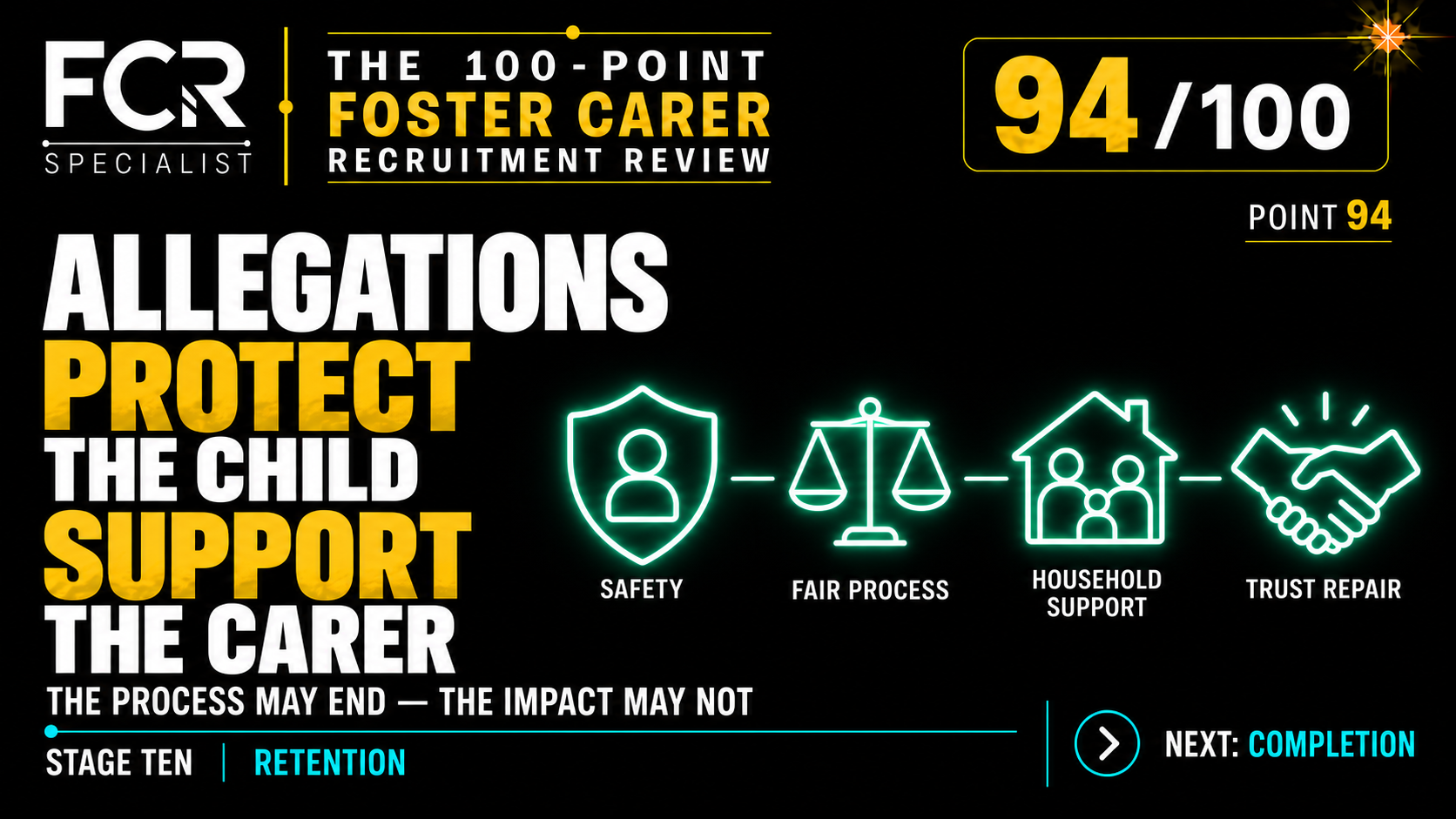 POINT 94/100 — ALLEGATIONS: CAN YOU PROTECT THE CHILD WITHOUT BREAKING THE CARER?
