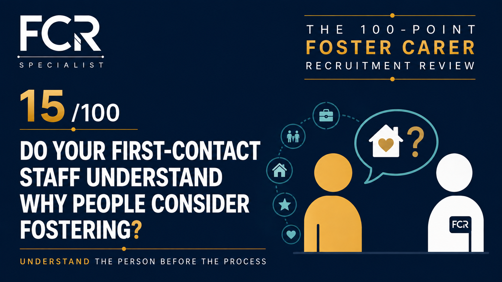 POINT 15/100 Do Your First-Contact Staff Understand Why People Consider Fostering?